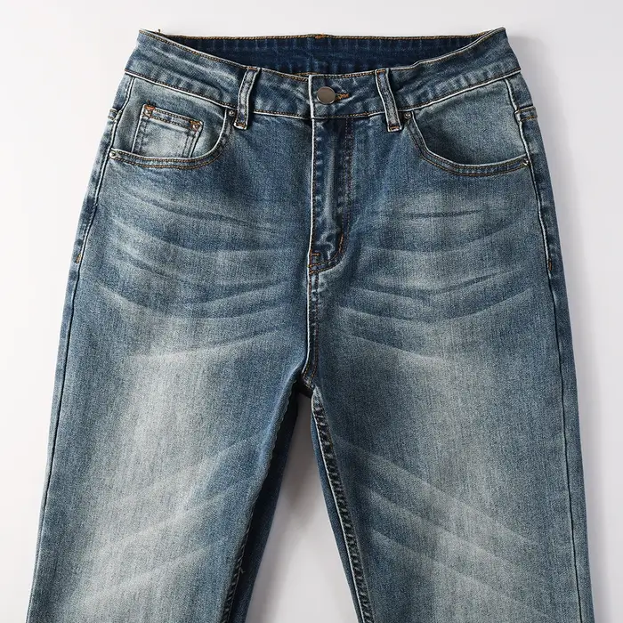 Jean Slim coupe botte pour hommes, pantalon en Denim de coton bleu de couleur Pure de haute qualité,