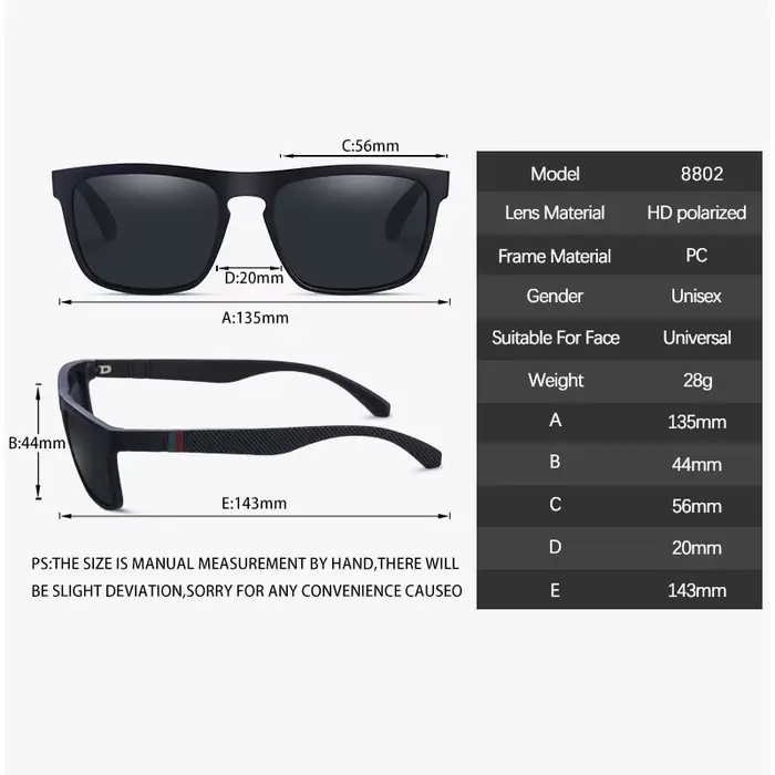 Lunettes de soleil carrées vintage polarisées pour hommes et femmes, lunettes de soleil rétro pour l