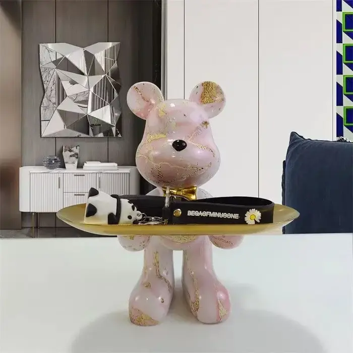 Figurine d'ornement d'ours Graffiti 21cm, décoration de maison, Statue d'animal, étagère de rangemen