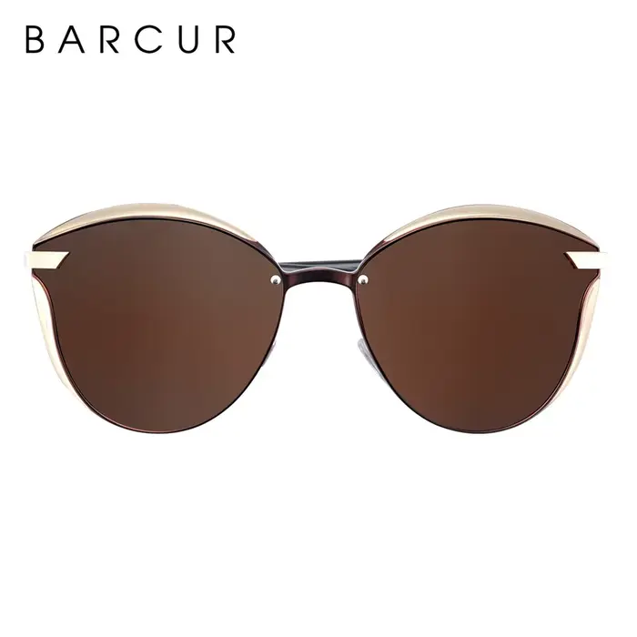BARCUR Style lunettes de Soleil Polarisées Pour Femmes Catmore Rond Soleil Verre Dames Femme Lunette