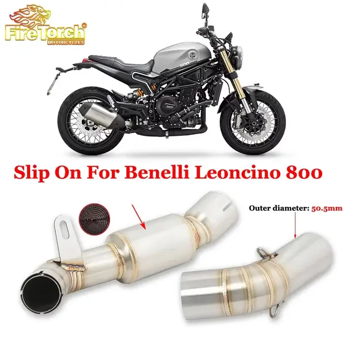 Pour Benelli Leoncino 800 système d'échappement de Moto silencieux Moto Tube moyen lien tuyau sans l
