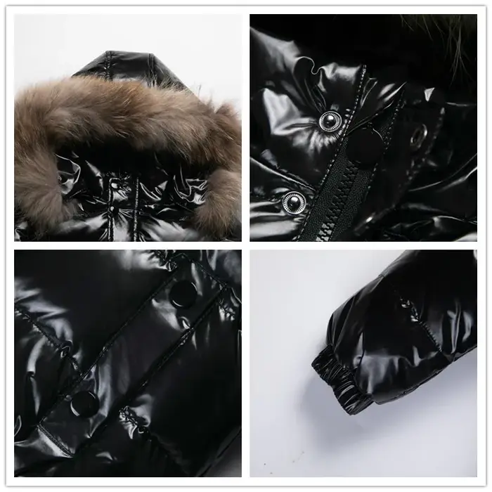 Manteau d'Hiver en Duvet de Canard Blanc pour Garçon, Veste Épaissie avec Fourrure Naturelle, Parka 