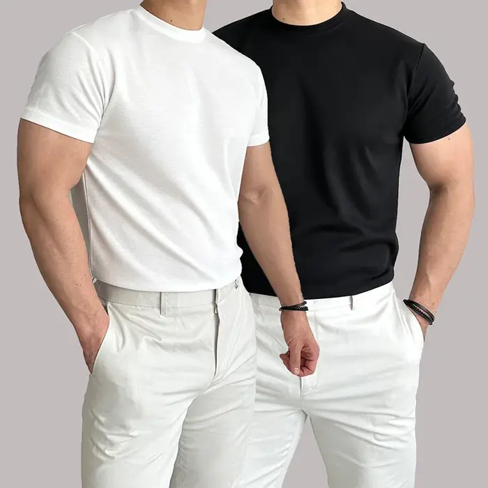 T-shirt d'Entraînement à Manches Courtes pour Homme, Haute artificiel asticité, Coton Respirant, vac