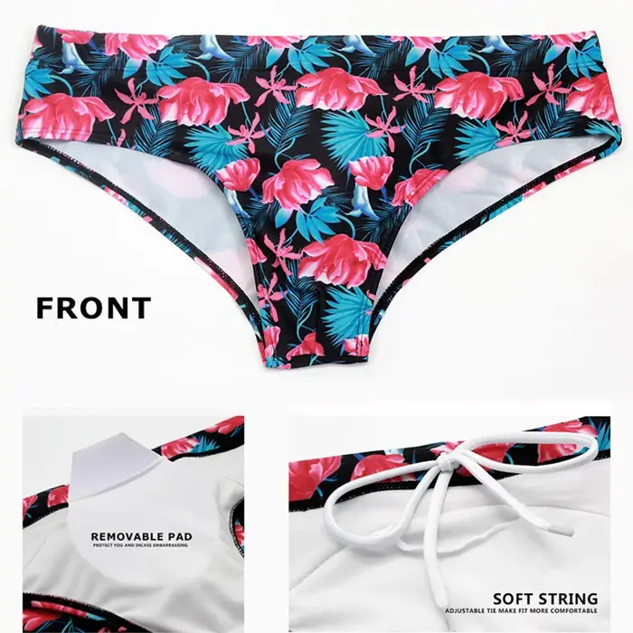 Short de bain homme Datifer 2026 été avec coussinets amovibles, imprimé, coupe basse, sexy, bikini, 
