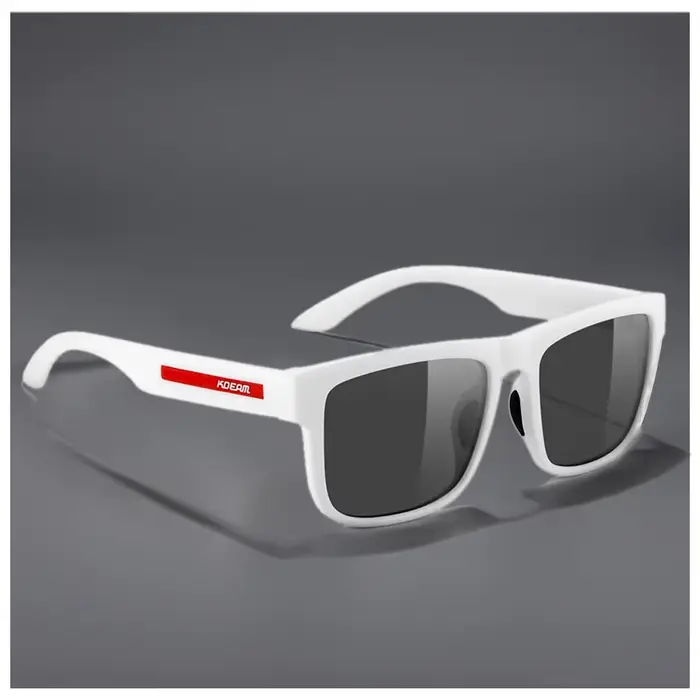 Nouvelles Lunettes de Soleil Polarisées KDEAM 2025 pour Hommes, Monture Blanche, Protection UV400, V