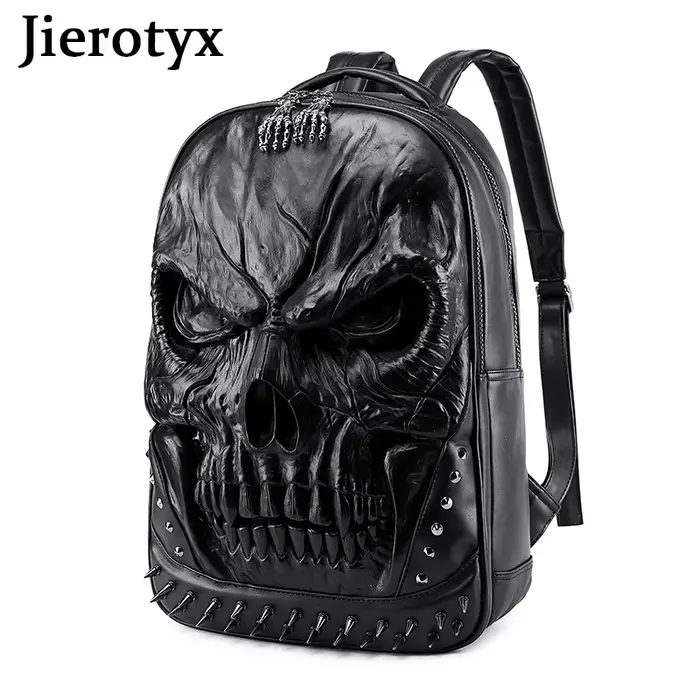 JIEROTYX sacs à dos pour femmes et hommes Steampunk gothique Rivet personnalité grande capacité voya
