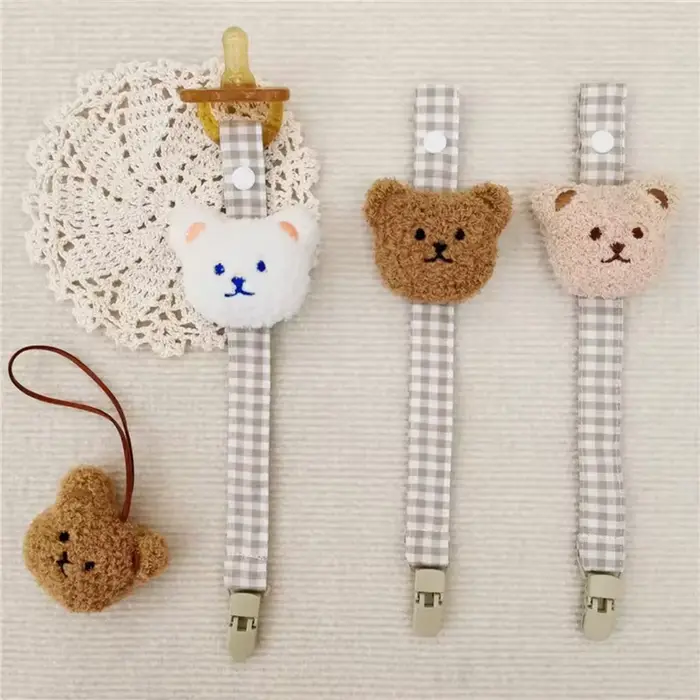 1 pièces mignon ours bébé attache-sucette chaîne porte-factice sucette Clips sangle porte-mamelon in