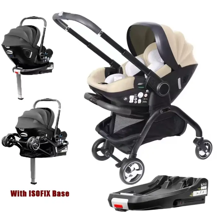 Poussette 4 en 1 pour bébé, siège auto pour enfants, poussette luxueuse pour nouveau-né, légère et p