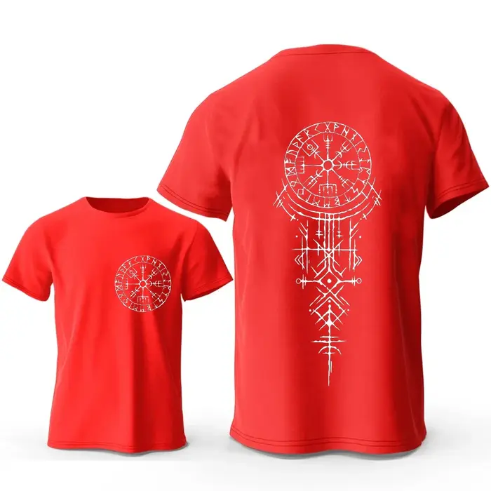 Viking runique boussole graphique T-shirts drôle voyage T-shirts à manches courtes hauts mode décont