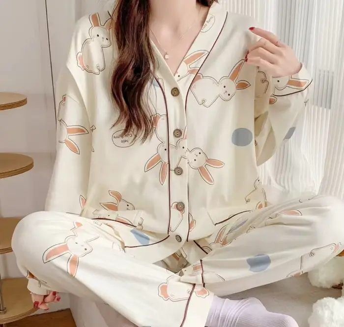 Vêtements mensuels printemps et automne pyjamas de maternité post-partum été Section mince allaiteme