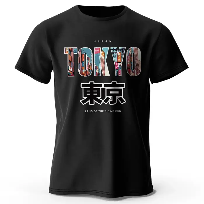 Tokyo imprimé mode avant 100% coton T-Shirt, Ultra doux col rond manches courtes T-Shirt, parfait po