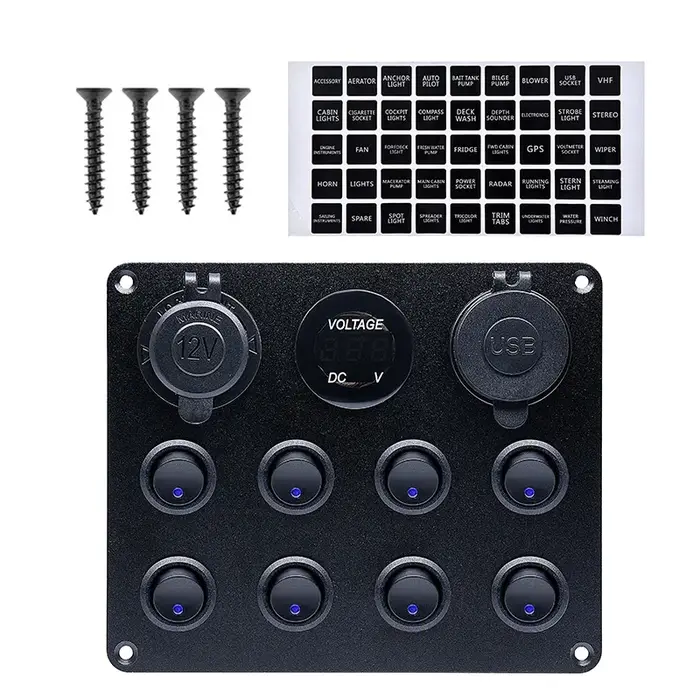 Panneau d'interrupteur à bascule, 5 boutons, 8 boutons, commande Usb pour voiture, camion, bateau ma