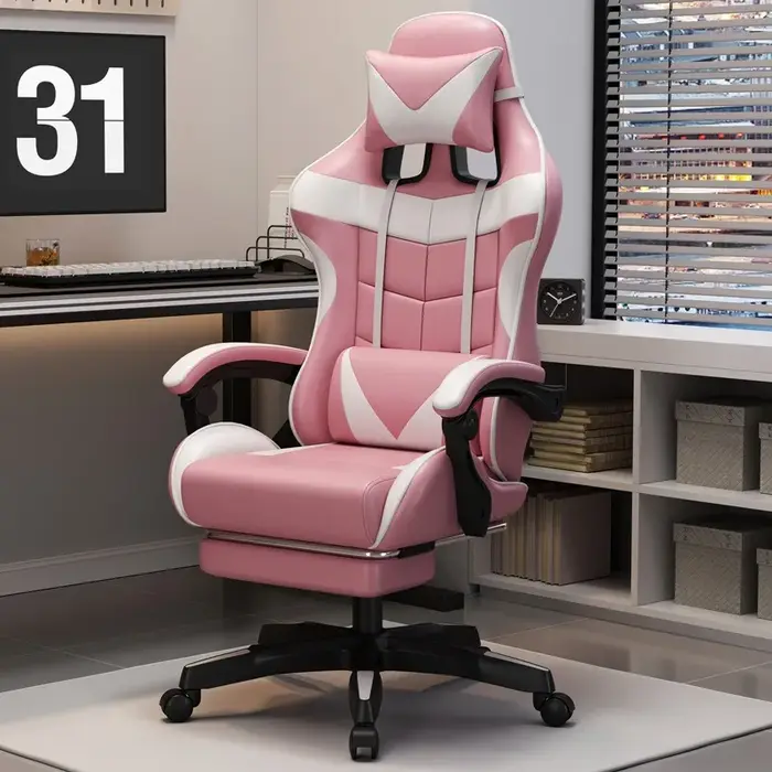 Chaise de bureau moderne pour ordinateur, chaise de jeu pour chambre à coucher, avec roulettes silen