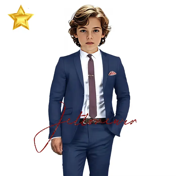 Costume élégant à simple boutonnage pour garçon, coupe formelle, personnalisé, décontracté, pour mar