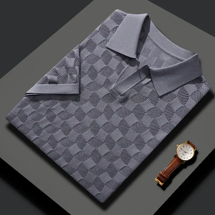 Pull à manches courtes pour hommes, col polo, maille respirante, T-shirt de sport de plein air, été,