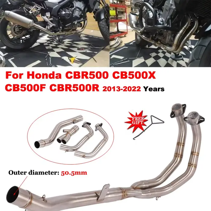 Système d'échappement sans lacet pour moto Honda CBR500 CB500X CB500F CBR500R CBR 500 2013 – 2022, t