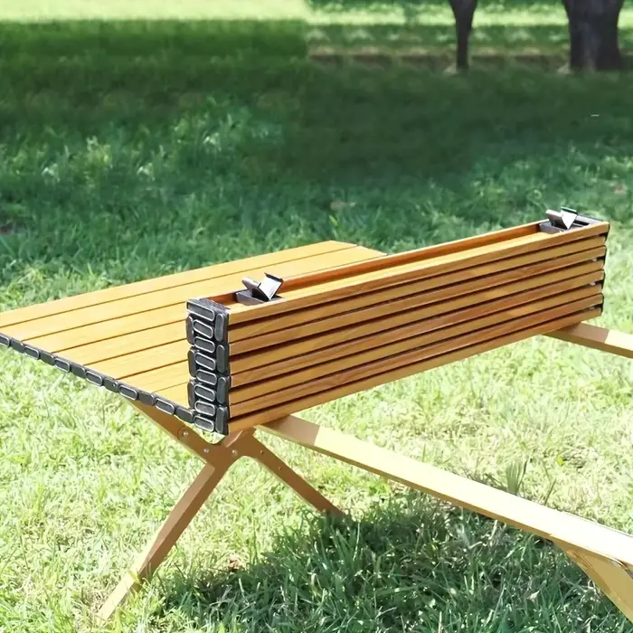 Table de pique-nique pliante, table de camping enroulable portable de 4 pieds, table en rouleau d'œu