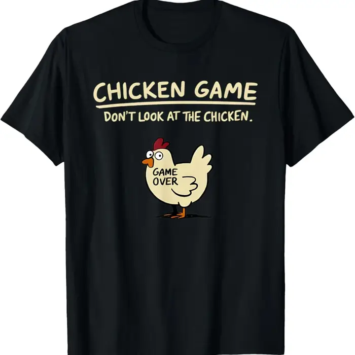 Jeu de poulet ne regarde pas le poulet motif imprimé T-Shirt hommes décontracté quotidien en plein a