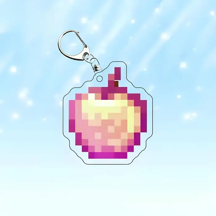 Porte-clés fantaisie enchanté, Totem d'épée en diamant sorcière, modèle de pioche de pomme dorée, jo