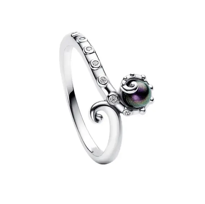 Bague en argent 925% pur avec nœud papillon, cœur et couronne en zircone, cadeau d'amour pour femmes