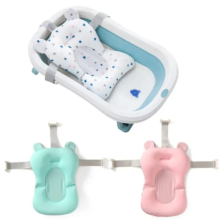 Tapis de support de siège de bain pour bébé coussin de baignoire pliable oreiller de baignoire pour nouveau né antidérapant doux et confortable coussin corporel occasions spéciales bain quotidien moments de bain relaxants cadeau pour nouveaux parents
