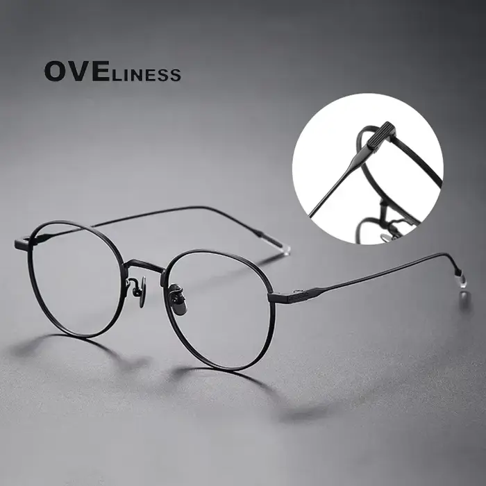 2025 rétro rond pur titane lunettes cadre hommes femmes montures de lunettes nouvelle marque Design 