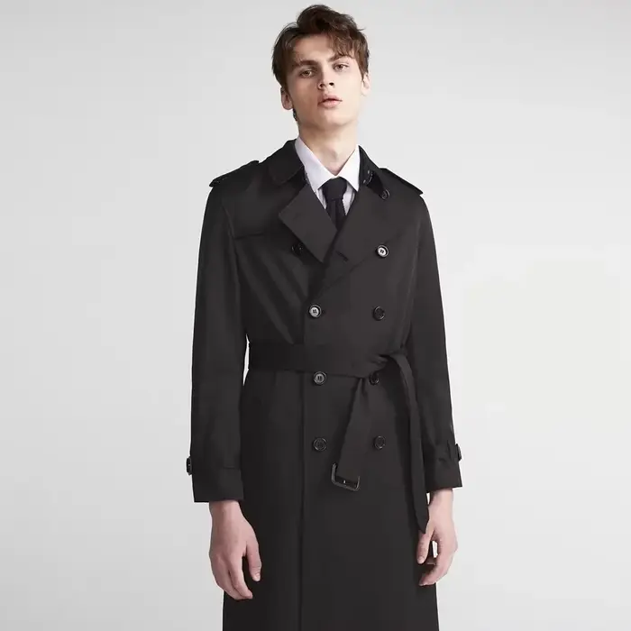 Mauroicardi printemps automne Long Chic kaki Trench manteau hommes ceinture Double boutonnage élégan