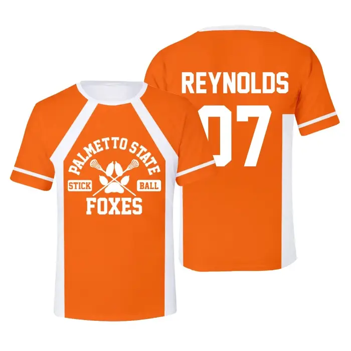 Nouveau The Foxhole Court Palmetto State Foxes crosse Jersey Cosplay WILDS MINYARD 3D T-shirt hommes