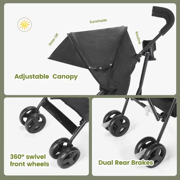 Wedyvko Poussette de Voyage Poussette de Voyage légère et Portable Design Poussette pour Enfants Pli