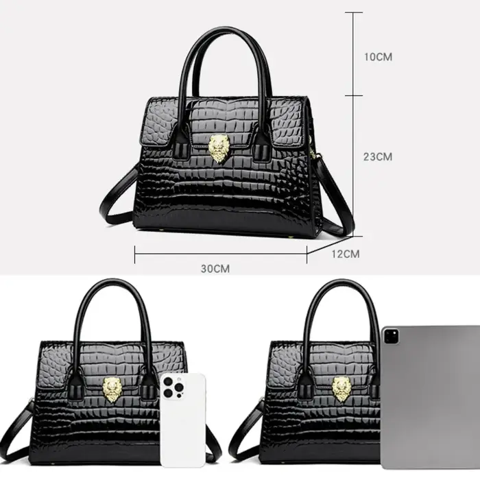 Marque de luxe sacs à main femmes sacs concepteur Sac de transport Alligator en cuir verni épaule ba