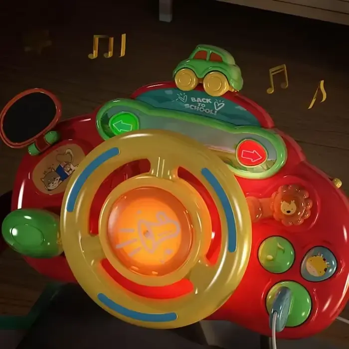 Jouet de Poussette Volant de Voiture avec Klaxon Éducatif Apaisant pour Tout-Petits Occasions Spéciales