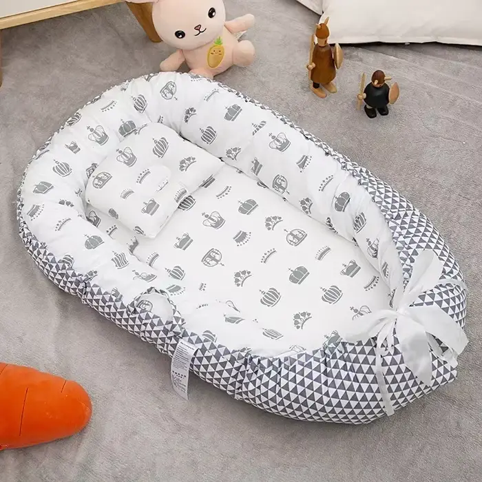 Lit bébé portable en coton oreiller berceau pare-chocs pour nouveau-né enfant en bas âge occasions spéciales voyages visite famille