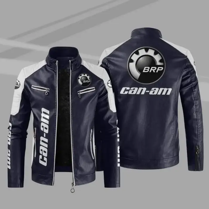 BRP Can-am Logo hommes moto veste en cuir PU QK089 hiver décontracté Vintage pardessus Biker Bomber 