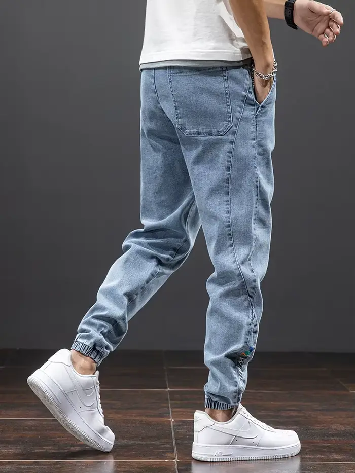 Printemps été noir bleu Cargo Jean hommes Streetwear Denim survêtement pantalon hommes Baggy Harem J