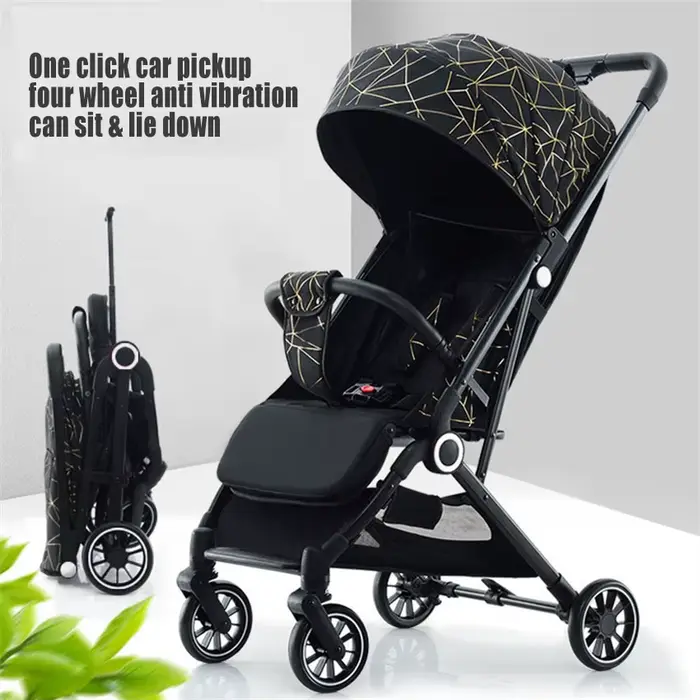 Poussette bébé légère 4 roues absorbant chocs portable pour promenades et voyages occasions spéciales