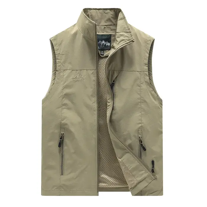 FGKKS printemps nouveaux hommes gilet loisirs de plein air couleur unie gilet jeune d'âge moyen phot