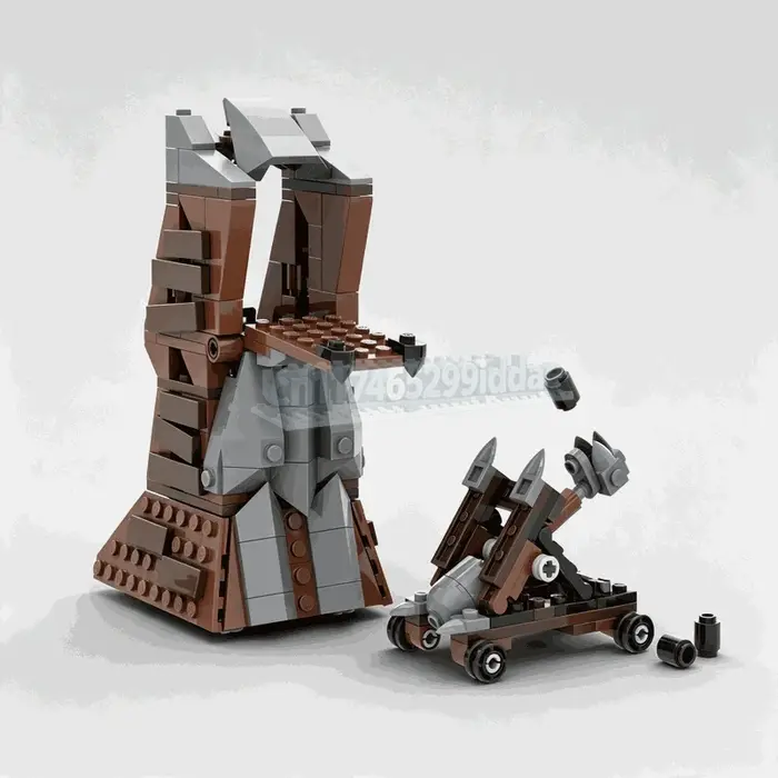 227 Pièces Modèle de Catapulte Médiévale, Machine de Siège, Puzzle Personnalisé, Blocs de Constructi