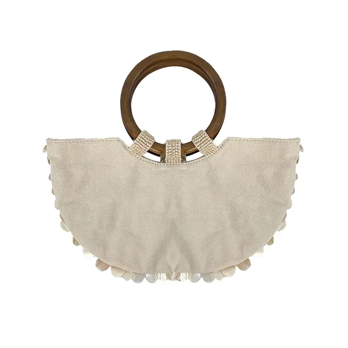 Nouveau style chinois tendance de la mode double cercle couleur unie coquille sac artistique sac à m