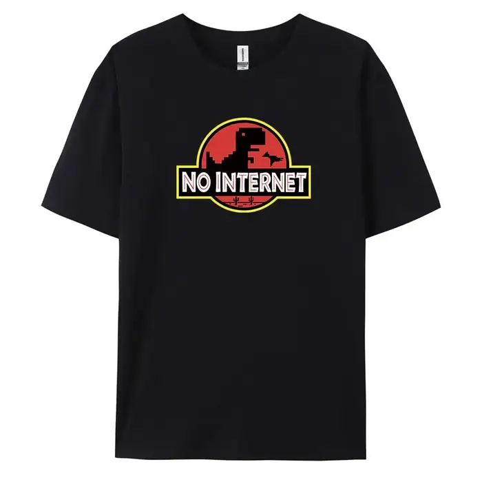T-shirt à manches courtes pour homme, tissu 100% coton, style vintage, sans Internet