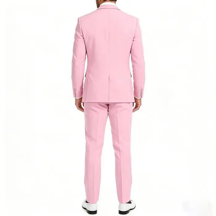 Costume de Mariage Rose Luxe pour Homme 2026 – Ensemble 2 Pièces Haut de Gamme Slim Fit (Veste et Pa