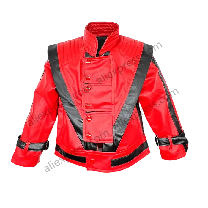 Veste en cuir rouge pour enfants, cadeau d'anniversaire d'Halloween, convient aux garçons et filles 