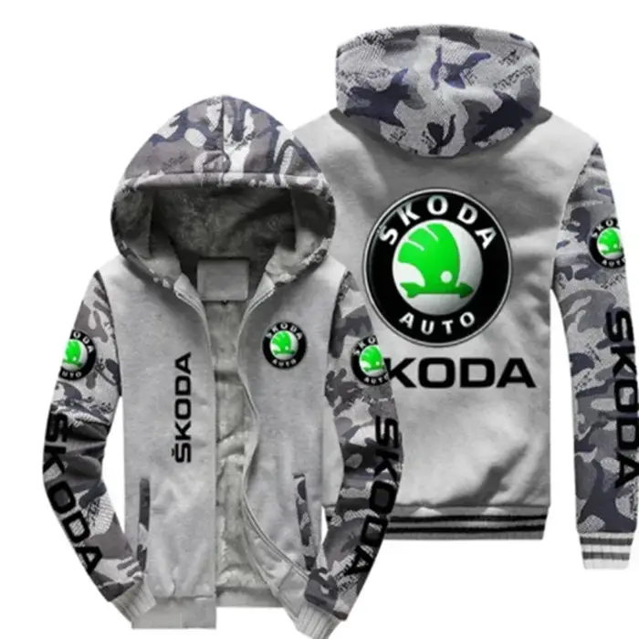 Nouveau modèle veste homme Skoda logo de voiture pour manteau hiver décontracté fermeture éclair épa