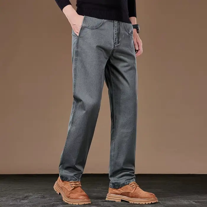 100% coton pantalons droits décontractés automne nouvelle mode ample confortable épaissi pantalons d