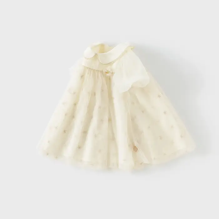 Dave Bella – robe d'été pour filles, douce et mignonne, manches bulles, robe de princesse en maille 