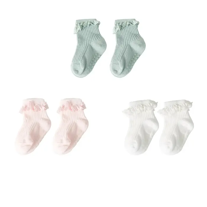1/3/4/5 paires coton couleur Pure enfant en bas âge fille dentelle chaussettes infantile bébé filles