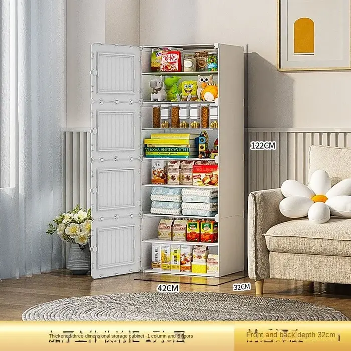 Meuble de Rangement Multicouche en Plastique T1, Étagère Moderne de Grande Capacité, Anti-Poussière,