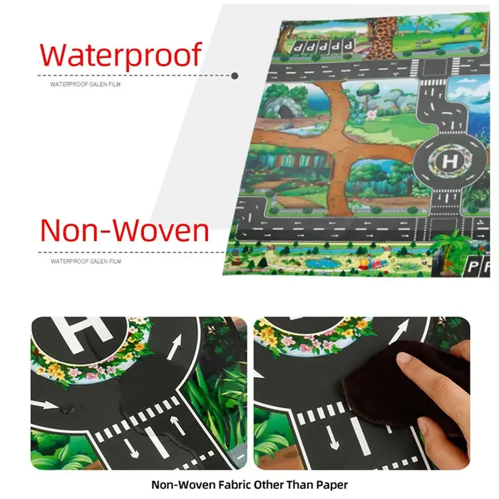 100x130 enfants tapis de jeu ferme route Portable carte bébé tapis éducatifs enfant en bas âge dinos