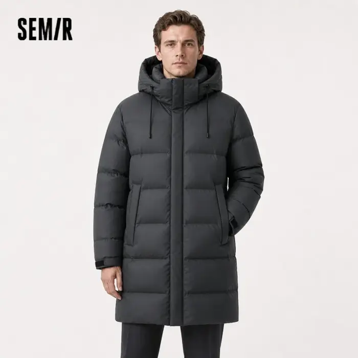 Semir doudoune hommes longue à capuche ample Simple polyvalent 2025 hiver homme vêtements
