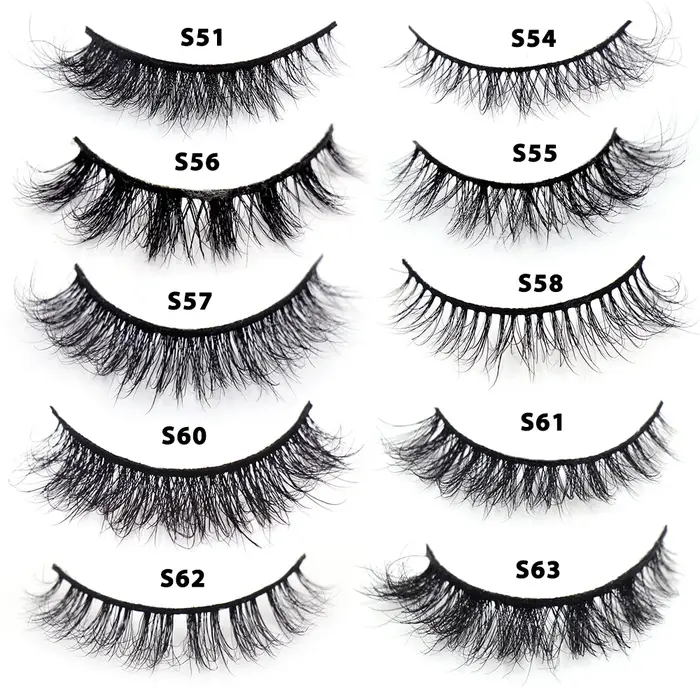LEHUAMAO 30/60/100 paires de cils de vison sans boîte cils de vison 3D courts faux cils de vison nat