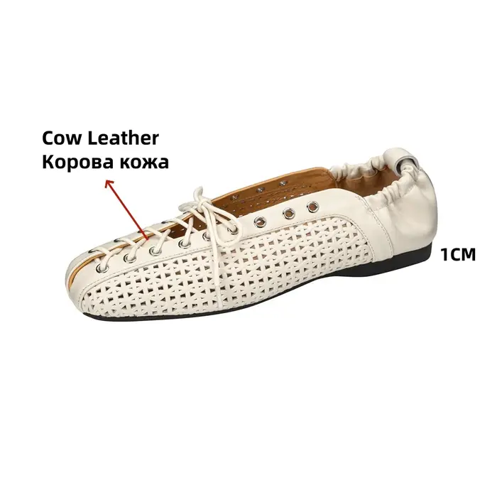 FEDONAS été concepteur confortable creux chaussures plates talons femmes en cuir véritable chaussure